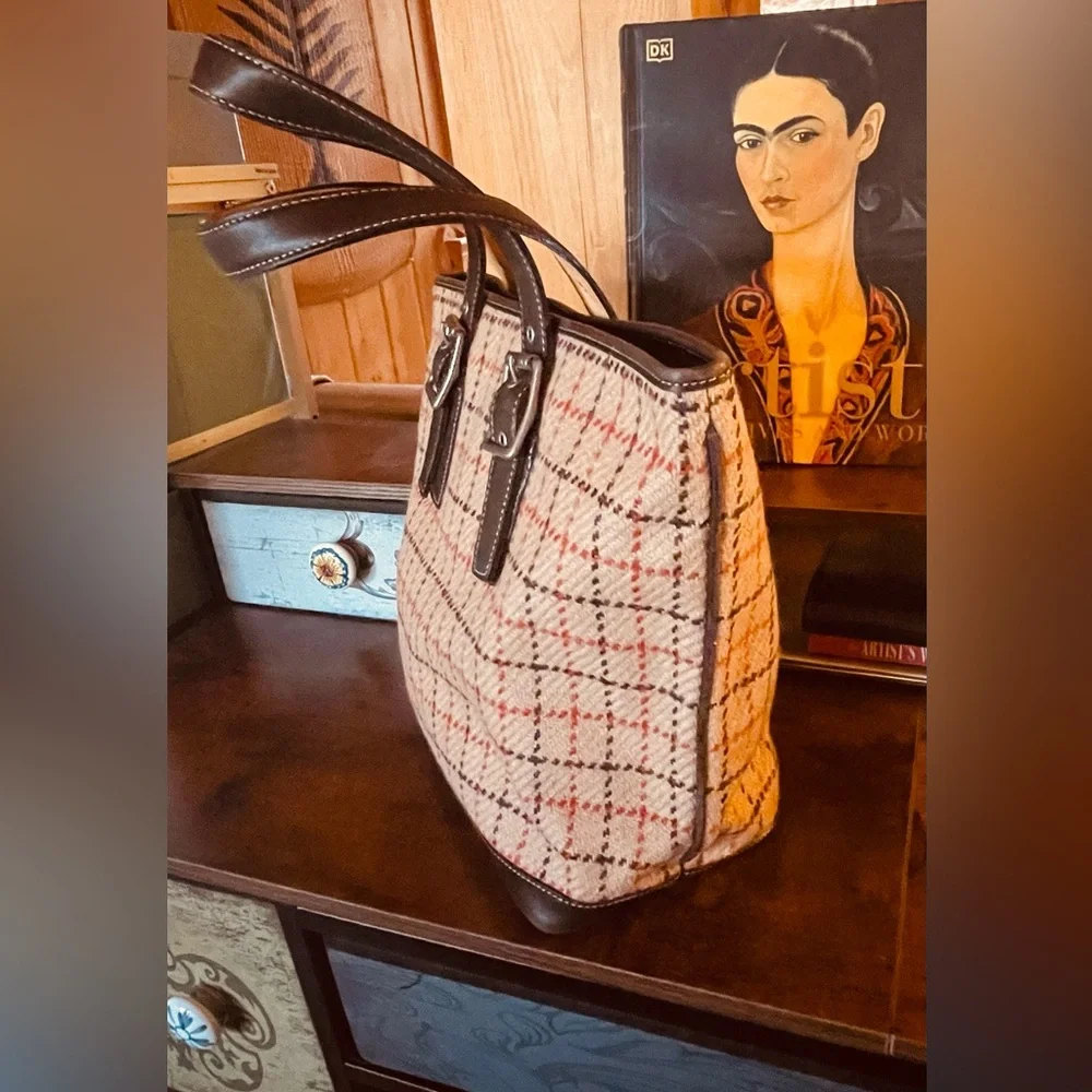 Coach Hampton Wool Tweed and Leather Tote - Picture 5 of 10